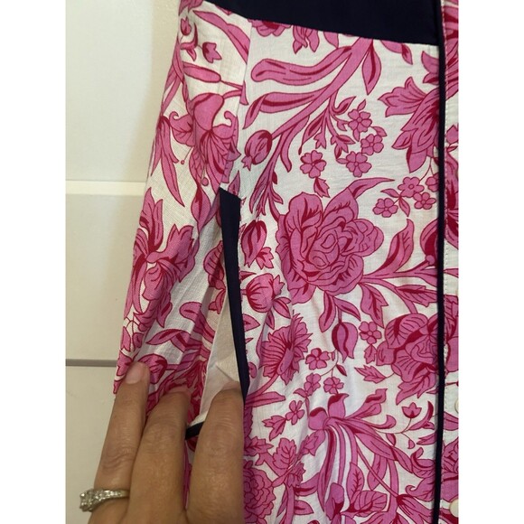 New Entro Midi Sun Dress Women's Medium Smock Pink Floral Tie Shoulder Feminine - Picture 4 of 9